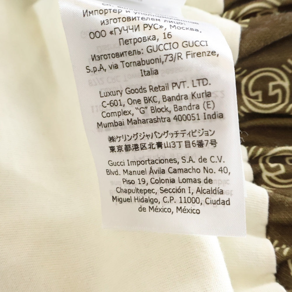 GUCCI(グッチ) インターロッキングG 総柄 シェリーライン クロップド ショート スタンドカラー ジップアップ トラックジャケット ブラウン レディース 671495