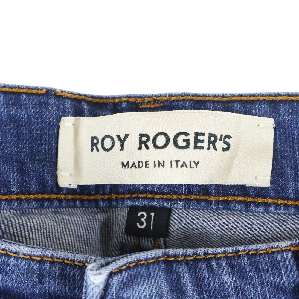 ROY ROGER'S(ロイ ロジャース) レザーロゴパッチ スリムスキニー ストレッチ ローライズ デニムパンツ ジーンズ インディゴ A23RRU235D0210028