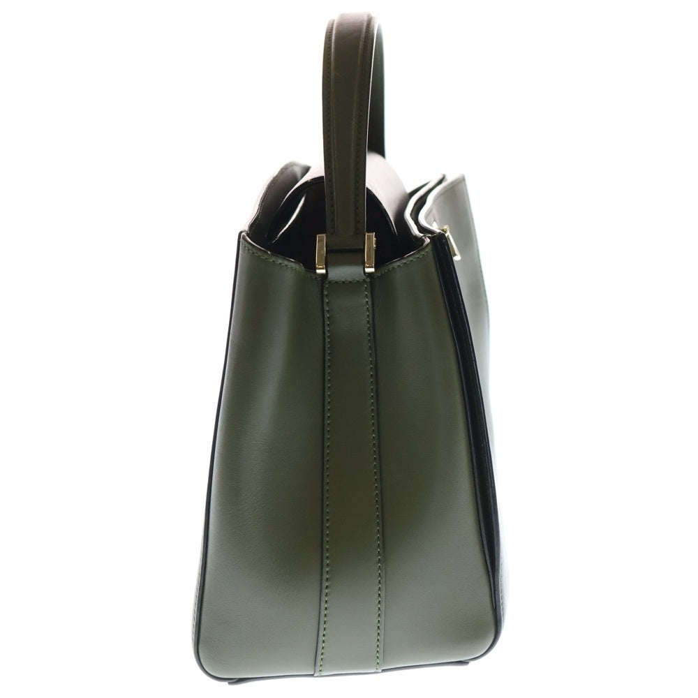 Valextra(ヴァレクストラ) ブレラ ミディアム レザー 2WAY ハンド ショルダーバッグ ゴールド金具 グリーン レディース