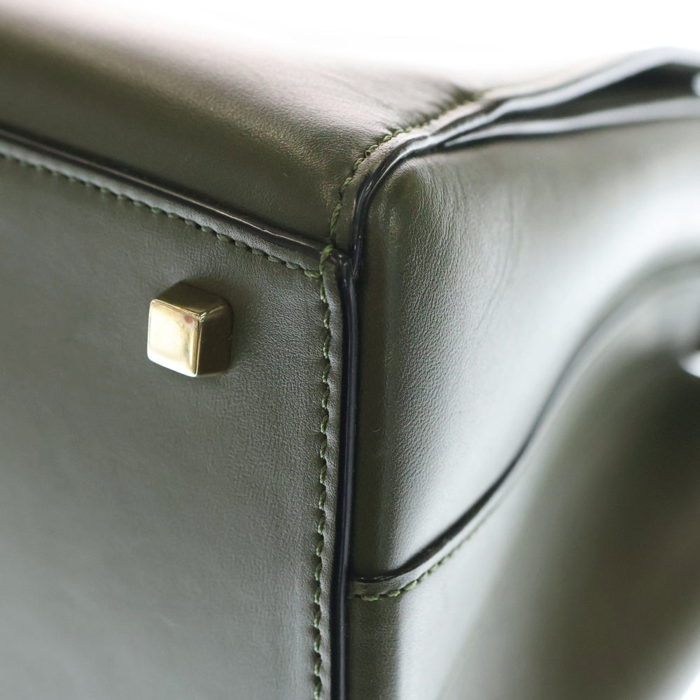 Valextra(ヴァレクストラ) ブレラ ミディアム レザー 2WAY ハンド ショルダーバッグ ゴールド金具 グリーン レディース