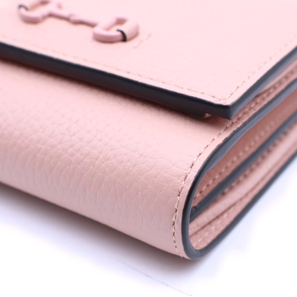 GUCCI(グッチ) ホースビット 二つ折り財布 ウォレット ピンク レザー 745981