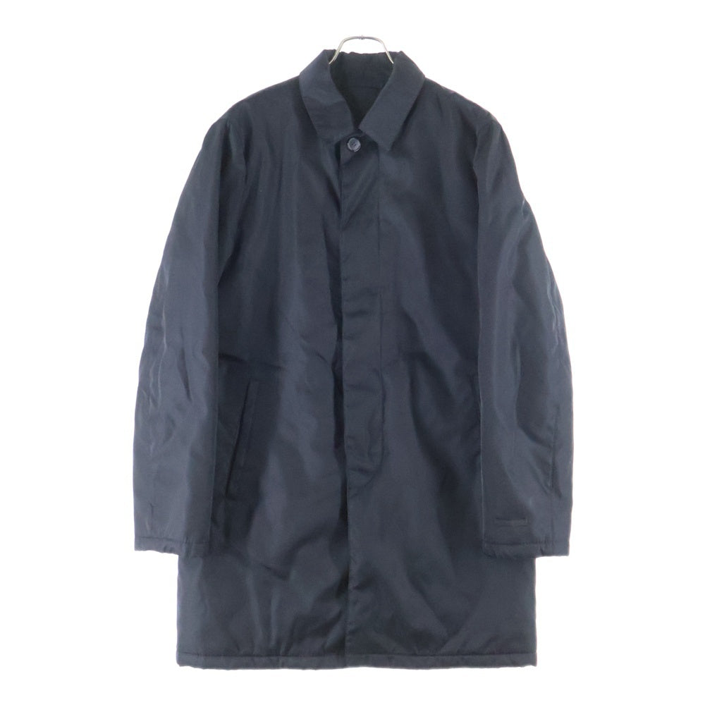 PRADA(プラダ) 中綿入りパテッド比翼ボタンステンカラーコート ブラック UGW616 レディース