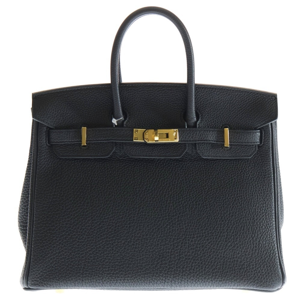 HERMES(エルメス) バーキン25 トゴ レザー ハンドバッグ ゴールド金具 ブラック W刻印 レディース