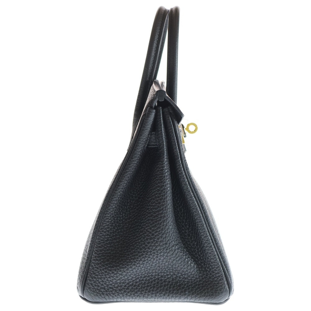 HERMES(エルメス) バーキン25 トゴ レザー ハンドバッグ ゴールド金具 ブラック W刻印 レディース