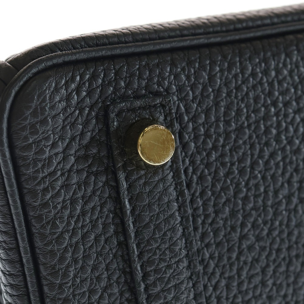 HERMES(エルメス) バーキン25 トゴ レザー ハンドバッグ ゴールド金具 ブラック W刻印 レディース