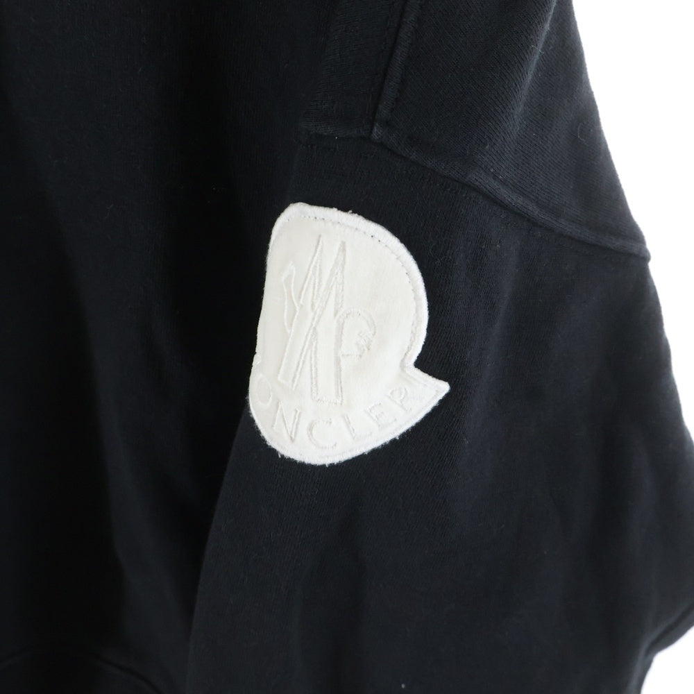 MONCLER(モンクレール) 20AW ワッペン バックロゴプリント プルオーバースウェットパーカー フーディー ブラック F20938G75210 V8186 レディース