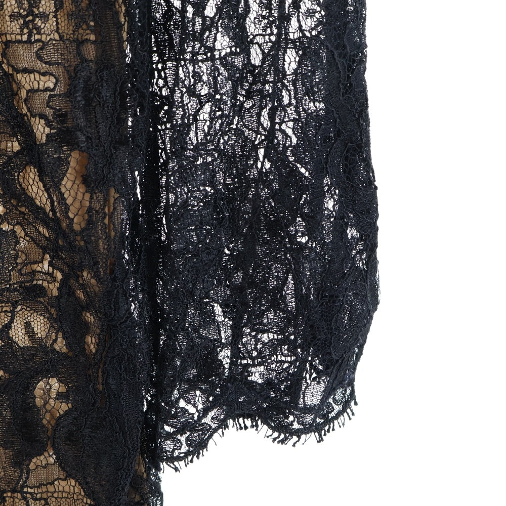 EMILIO PUCCI(エミリオプッチ) レース レイヤード 長袖 ミディアム タイト ワンピース ブラック レディース 21RI15