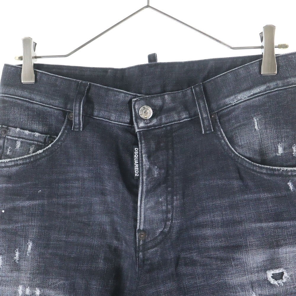 DSQUARED2(ディースクエアード) Skater Jeanスケータージーンズ ダメージ デニムパンツ ブラック S74LB1195