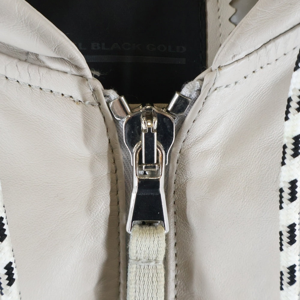 DIESEL BLACK GOLD(ディーゼルブラックゴールド) ジップアップ レザージャケット ベージュ カーフレザー