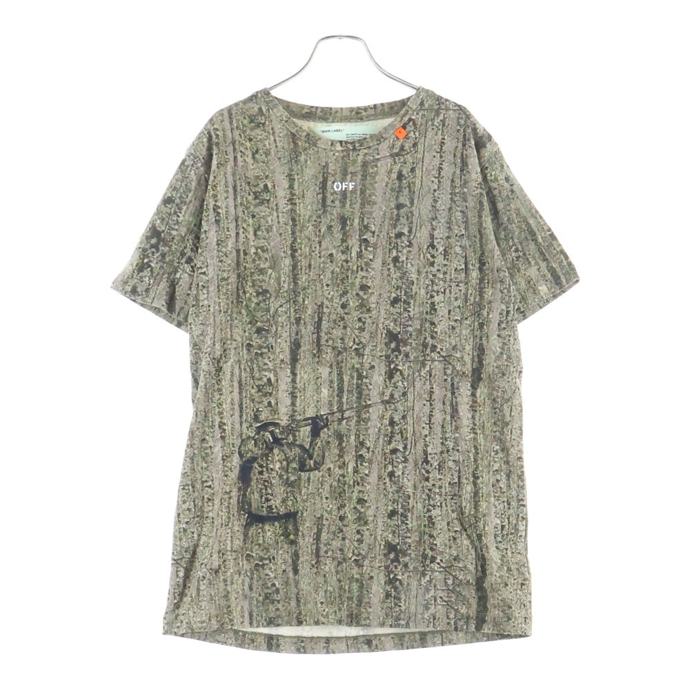 OFF-WHITE(オフホワイト) 19ss REAL CAMOU OVER TEE リアルツリーカモ クルーネックTシャツ カーキ コットン