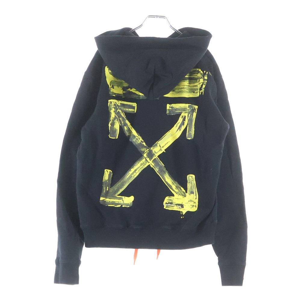 OFF-WHITE(オフホワイト) 19AW ACRYLIC ARROWS ペインティングアロー パーカー フーディー ブラック コットン OMBB034F19E30010