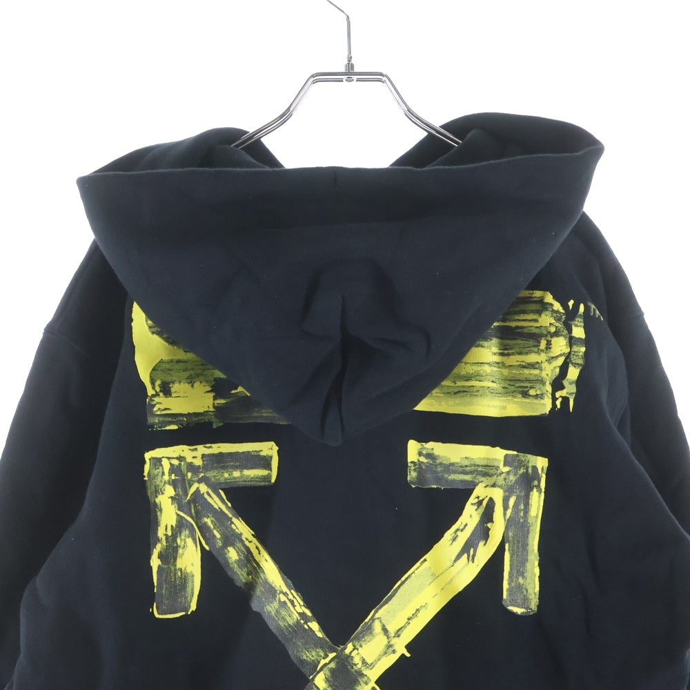 OFF-WHITE(オフホワイト) 19AW ACRYLIC ARROWS ペインティングアロー パーカー フーディー ブラック コットン OMBB034F19E30010