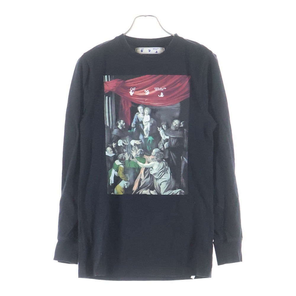 OFF-WHITE(オフホワイト) 20AW Caravaggio Painting Graphic カラヴァッジョ ロングスリーブ 長袖 Tシャツ ブラック コットン OMAB001E20JER005