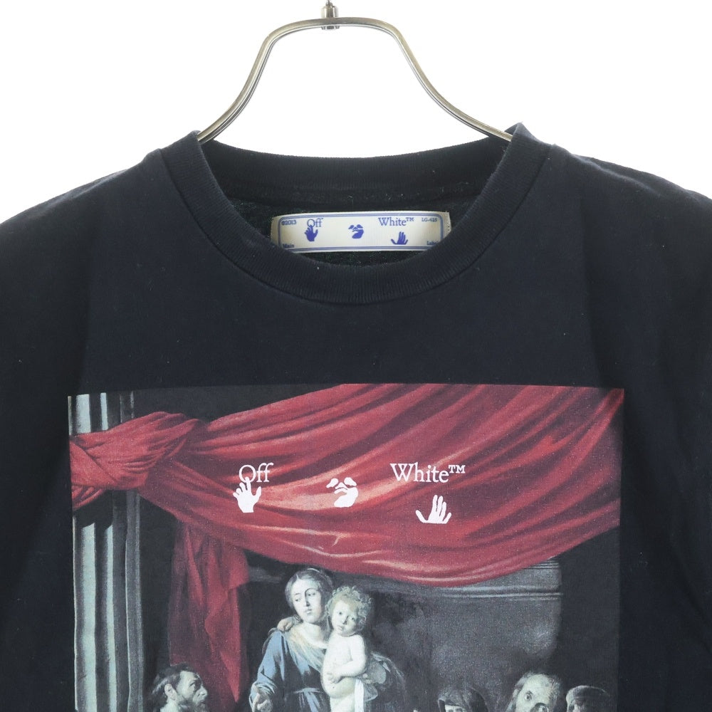 OFF-WHITE(オフホワイト) 20AW Caravaggio Painting Graphic カラヴァッジョ ロングスリーブ 長袖 Tシャツ ブラック コットン OMAB001E20JER005