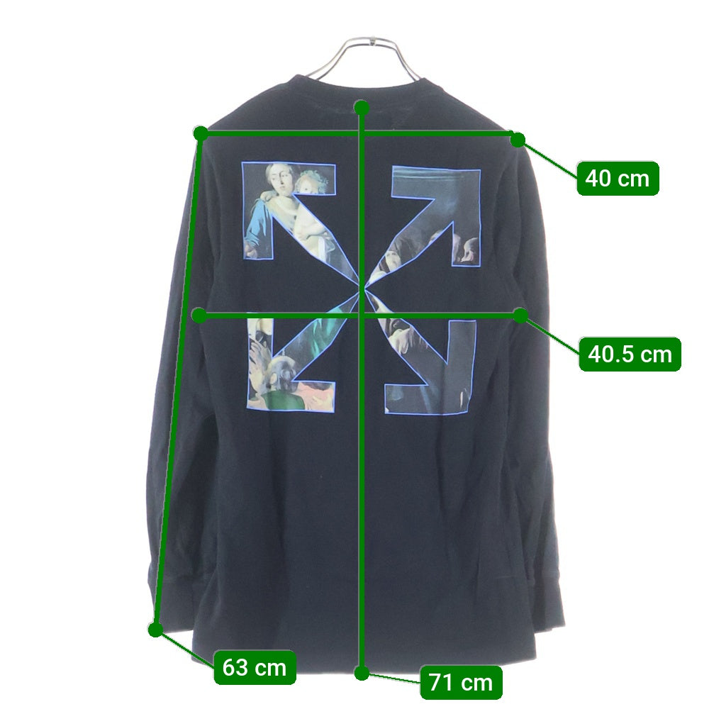 OFF-WHITE(オフホワイト) 20AW Caravaggio Painting Graphic カラヴァッジョ ロングスリーブ 長袖 Tシャツ ブラック コットン OMAB001E20JER005