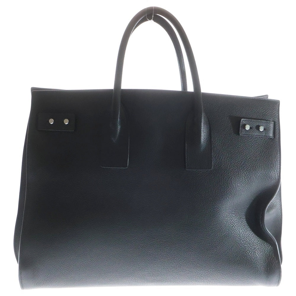 SAINT LAURENT PARIS(サンローランパリ) サックドジュール スープル ラージ ハンドバッグ トートバッグ ショルダーバッグ ブラック レザー 631526 シルバー金具 レディース
