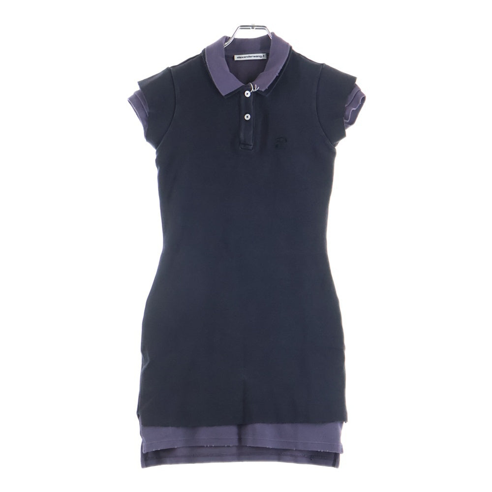 ALEXANDER WANG(アレキサンダーワン) レイヤードミニドレス ネイビー/パープル レディース