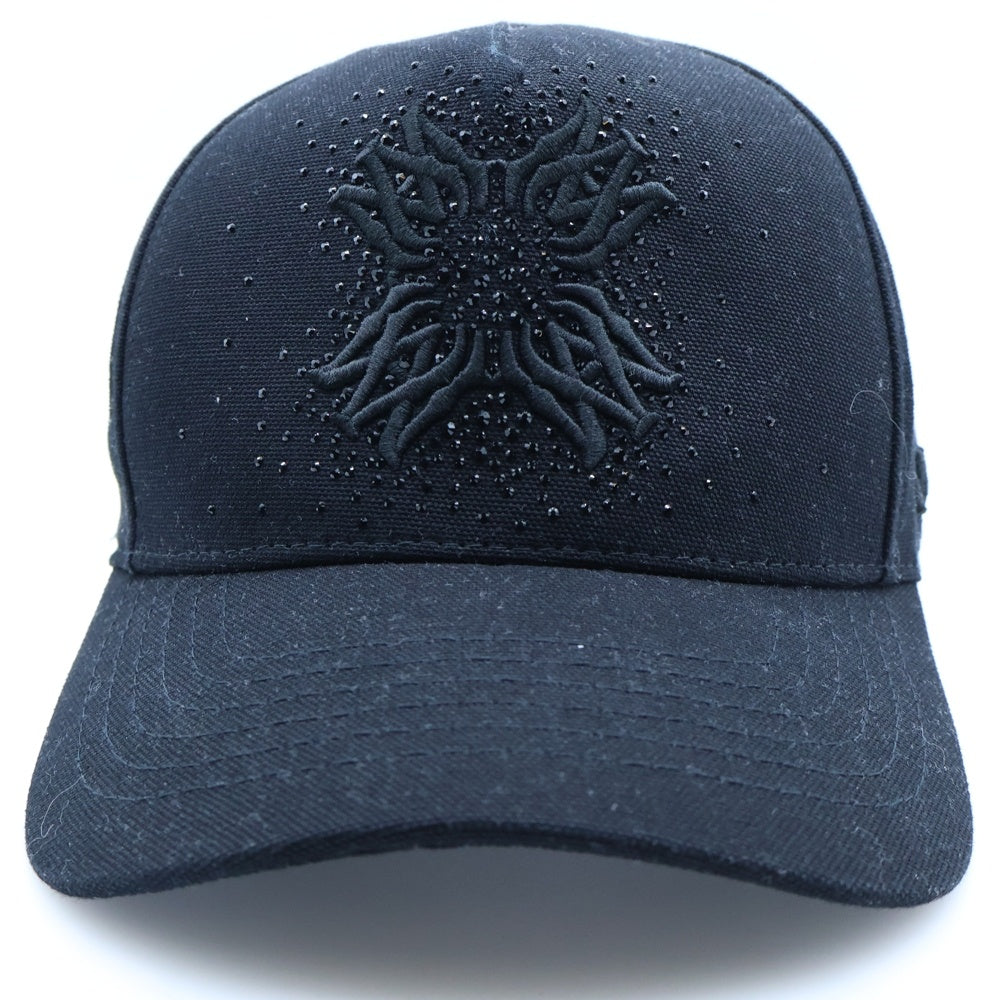 AMIRI(アミリ) MA QUAD ラインストーン装飾ベースボールキャップ ブラック レディース