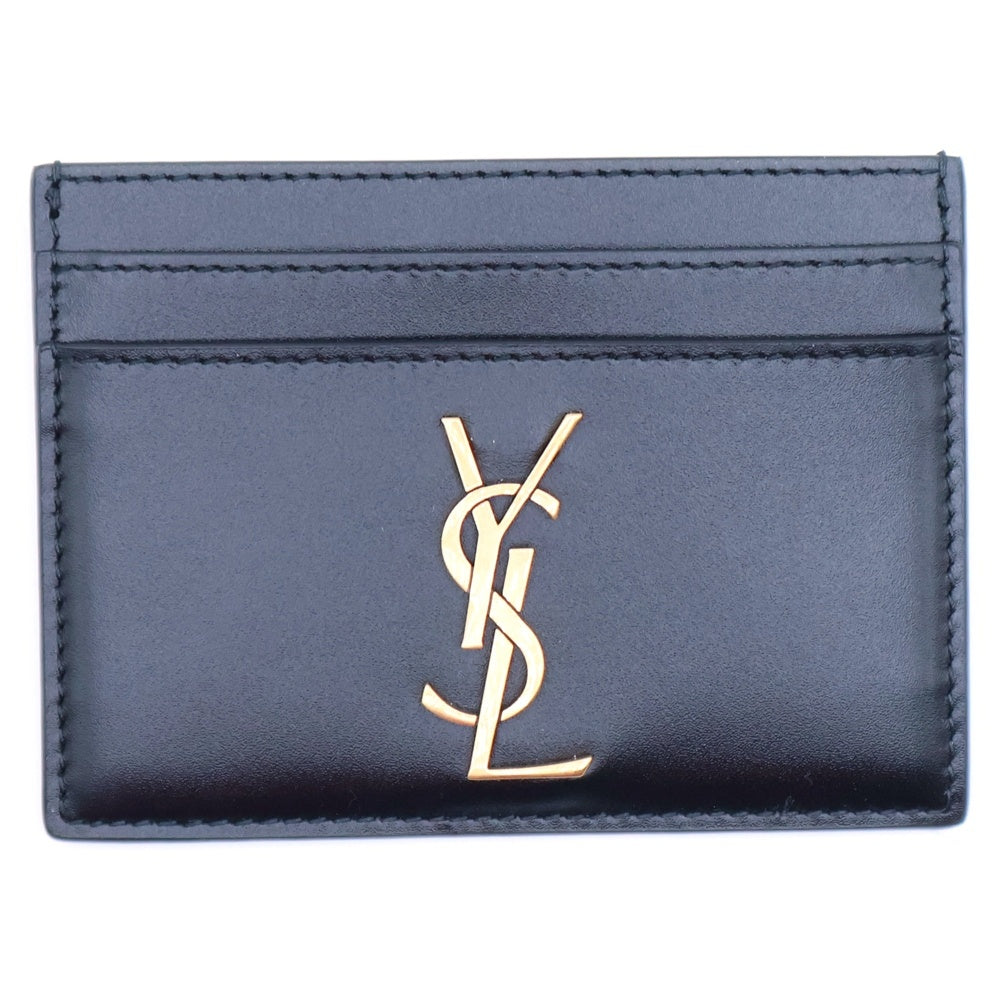 SAINT LAURENT PARIS(サンローランパリ) カサンドラ カードケース 名刺入れ ブラック レザー ゴールド金具