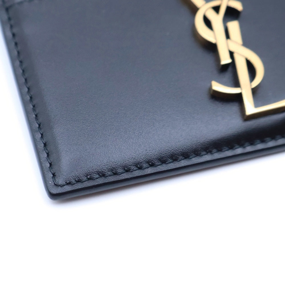 SAINT LAURENT PARIS(サンローランパリ) カサンドラ カードケース 名刺入れ ブラック レザー ゴールド金具