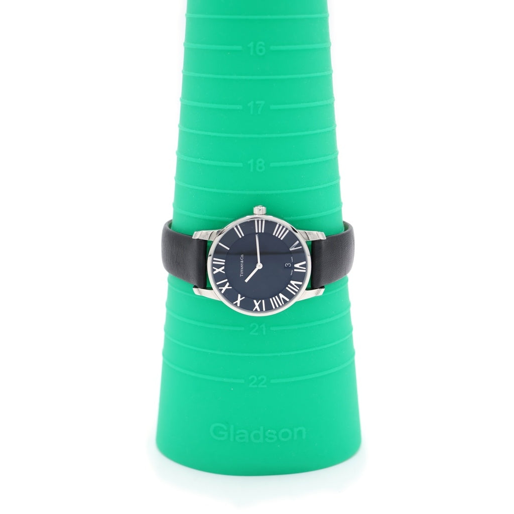 TIFFANY & Co.(ティファニー) アトラスドーム 黒文字盤 SS×革/QZ ステンレス クォーツ 電池式 腕時計 Z1830.11.10A10A52A レディース