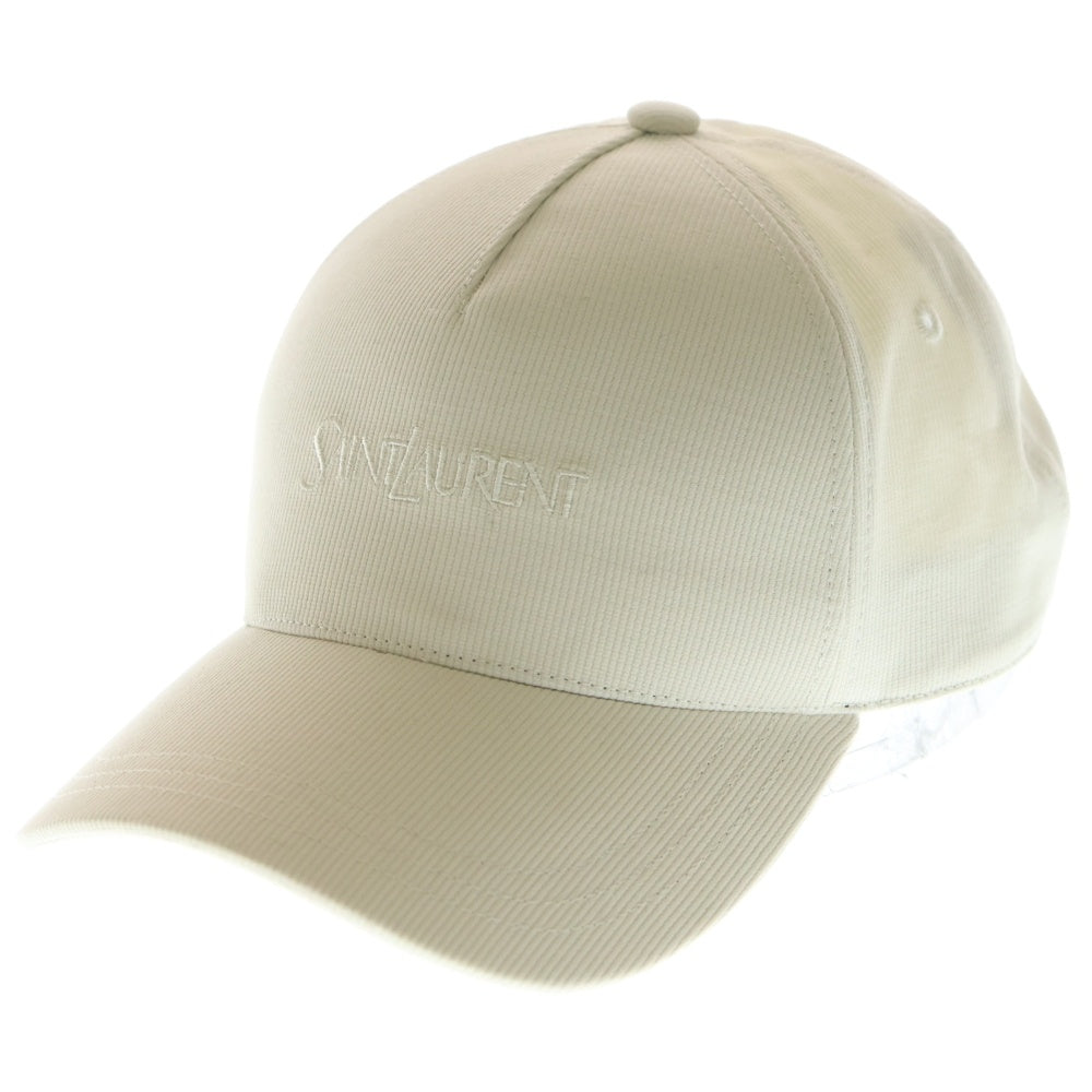 SAINT LAURENT PARIS(サンローランパリ) ロゴエンブロイダリー 刺繍ベースボールキャップ ホワイト アイボリー 816864 レディース