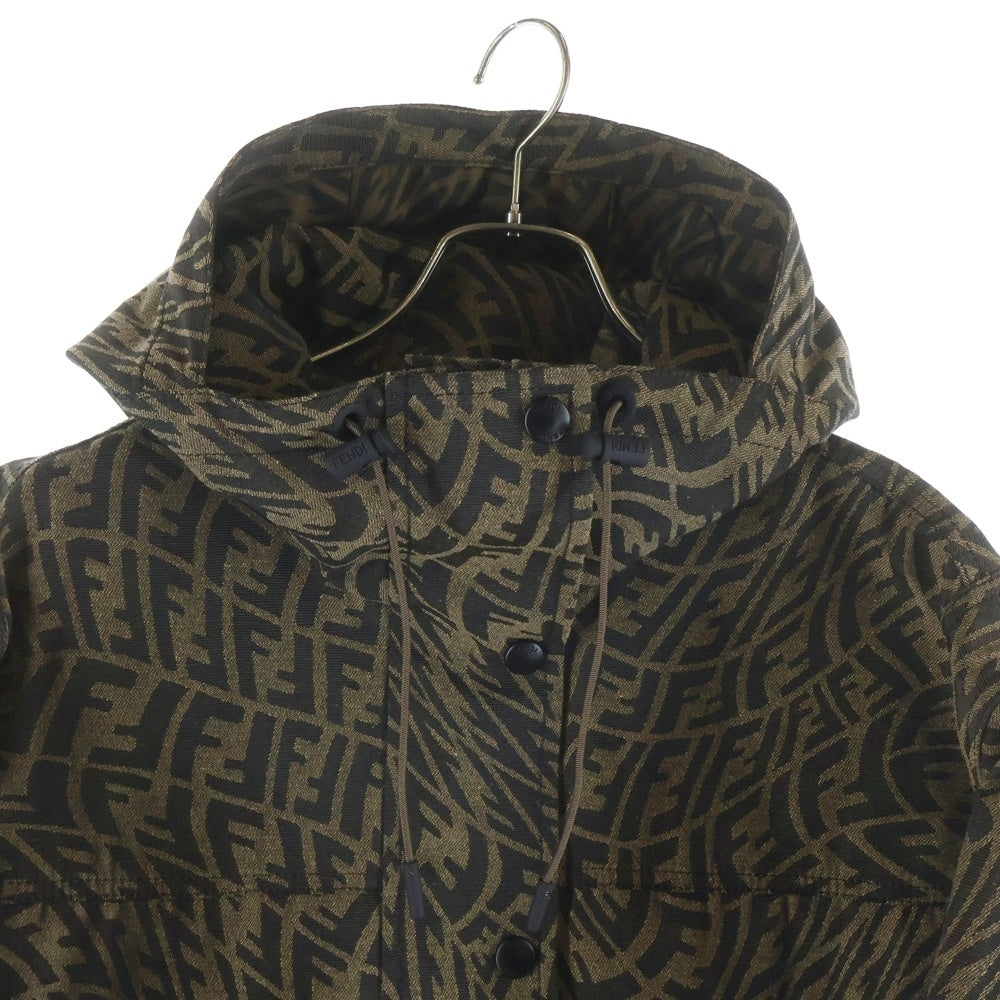 FENDI(フェンディ) フロントムートン切替バーシティジャケット ベージュ/ブラック レディース FM532