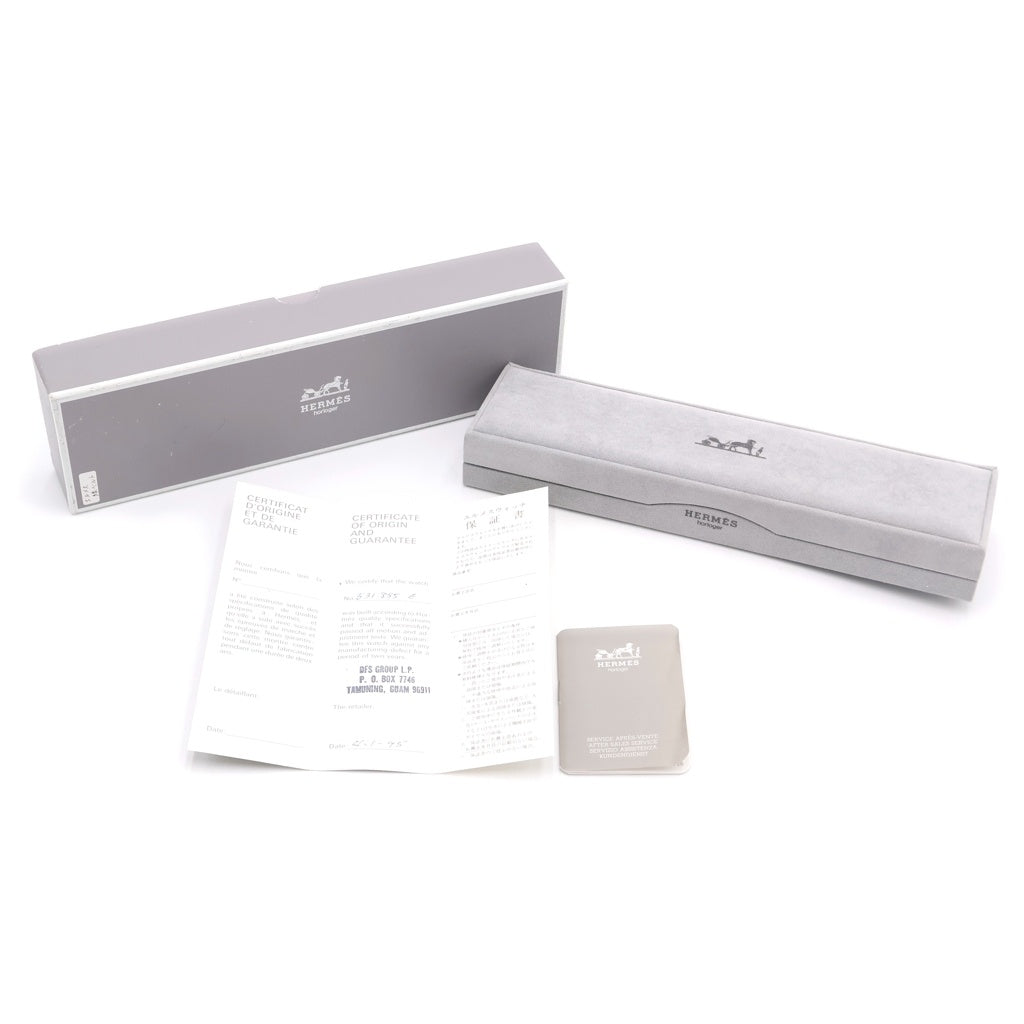 HERMES(エルメス) セリエ デイト アイボリー文字盤 SS×レザー/QZ イエローゴールド 〇S刻印 クォーツ 電池式 腕時計