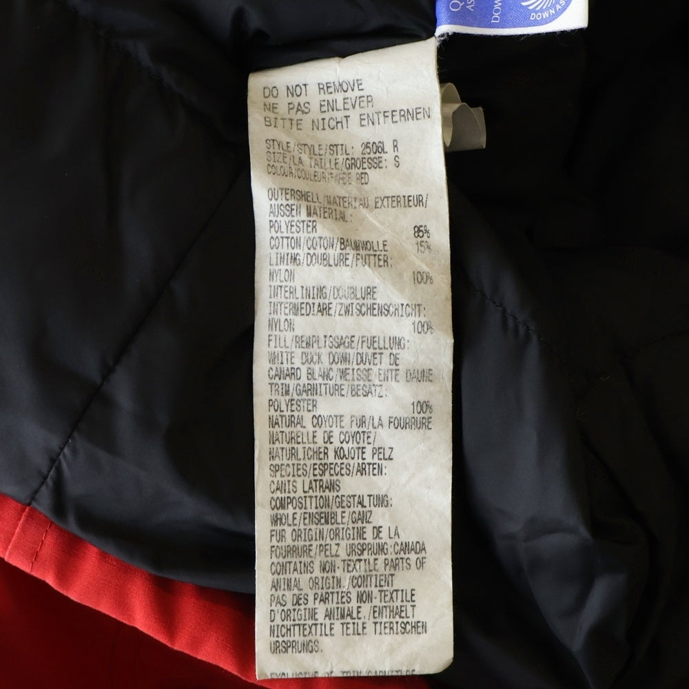 CANADA GOOSE(カナダグース) KENSINGTON PARKA ケンシントン パーカー ダウンジャケット 2506L レッド レディース