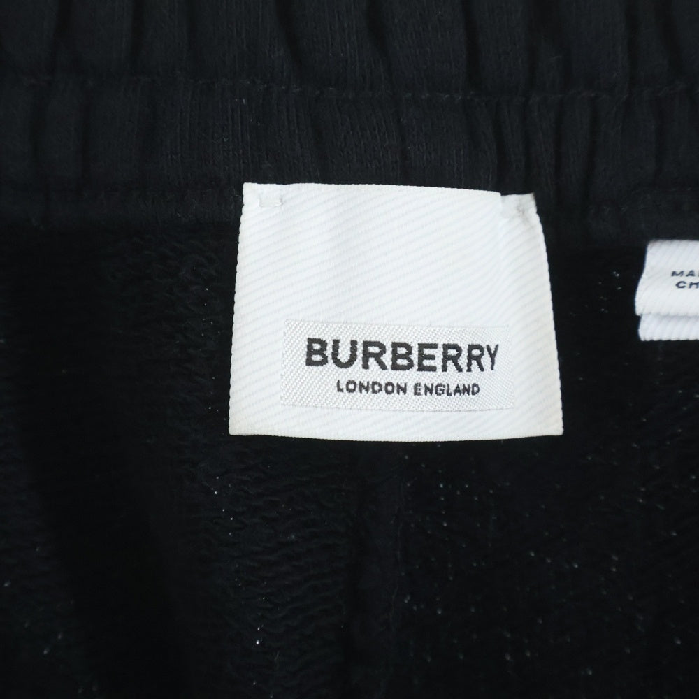 BURBERRY(バーバリー) ノバチェックパネル ロゴ スウェット パンツ ブラック/ベージュ 8024541