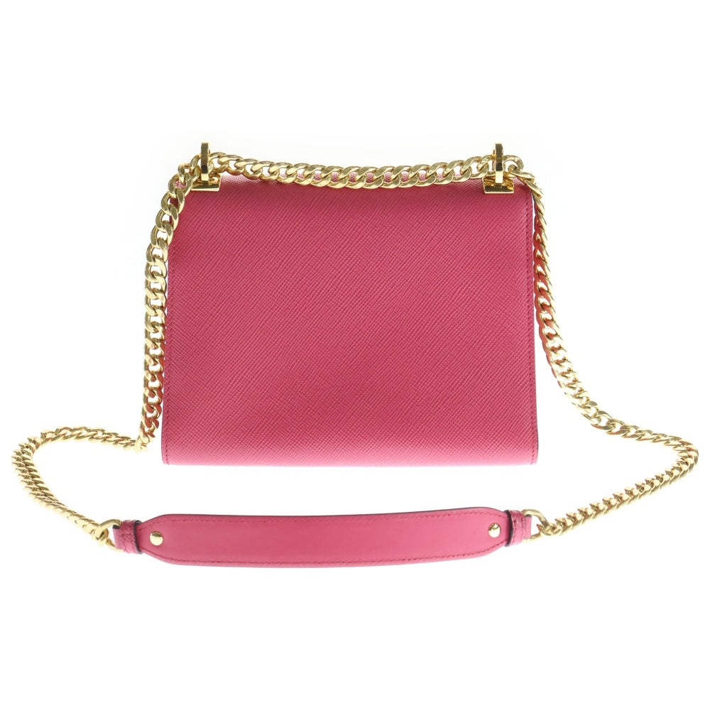 PRADA(プラダ) モノクローム チェーンショルダーバッグ マジェンタ サフィアーノ 1BD127 レディース