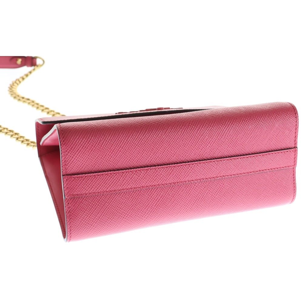 PRADA(プラダ) モノクローム チェーンショルダーバッグ マジェンタ サフィアーノ 1BD127 レディース