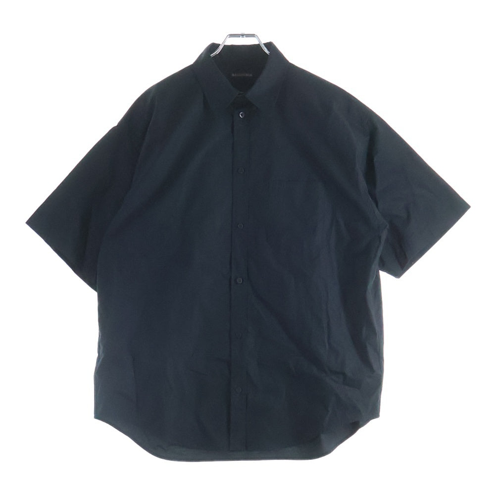 BALENCIAGA(バレンシアガ) バックテープロゴプリント半袖シャツ ブラック 830981 TRM28