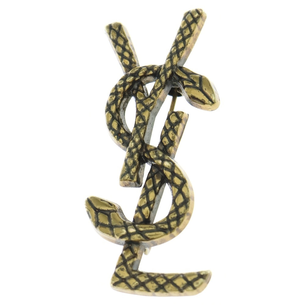 SAINT LAURENT PARIS(サンローランパリ) カサンドラ スネーク ブローチ ゴールド GP レディース