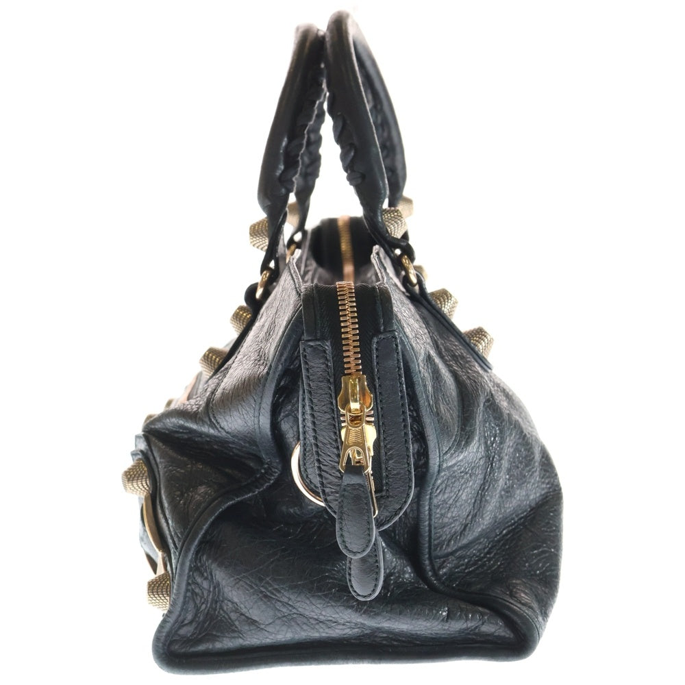 BALENCIAGA(バレンシアガ) ザ・ジャイアント パートタイム 2WAYハンドバッグ ショルダーバッグ ブラック レザー 173082 ピンクゴールド金具