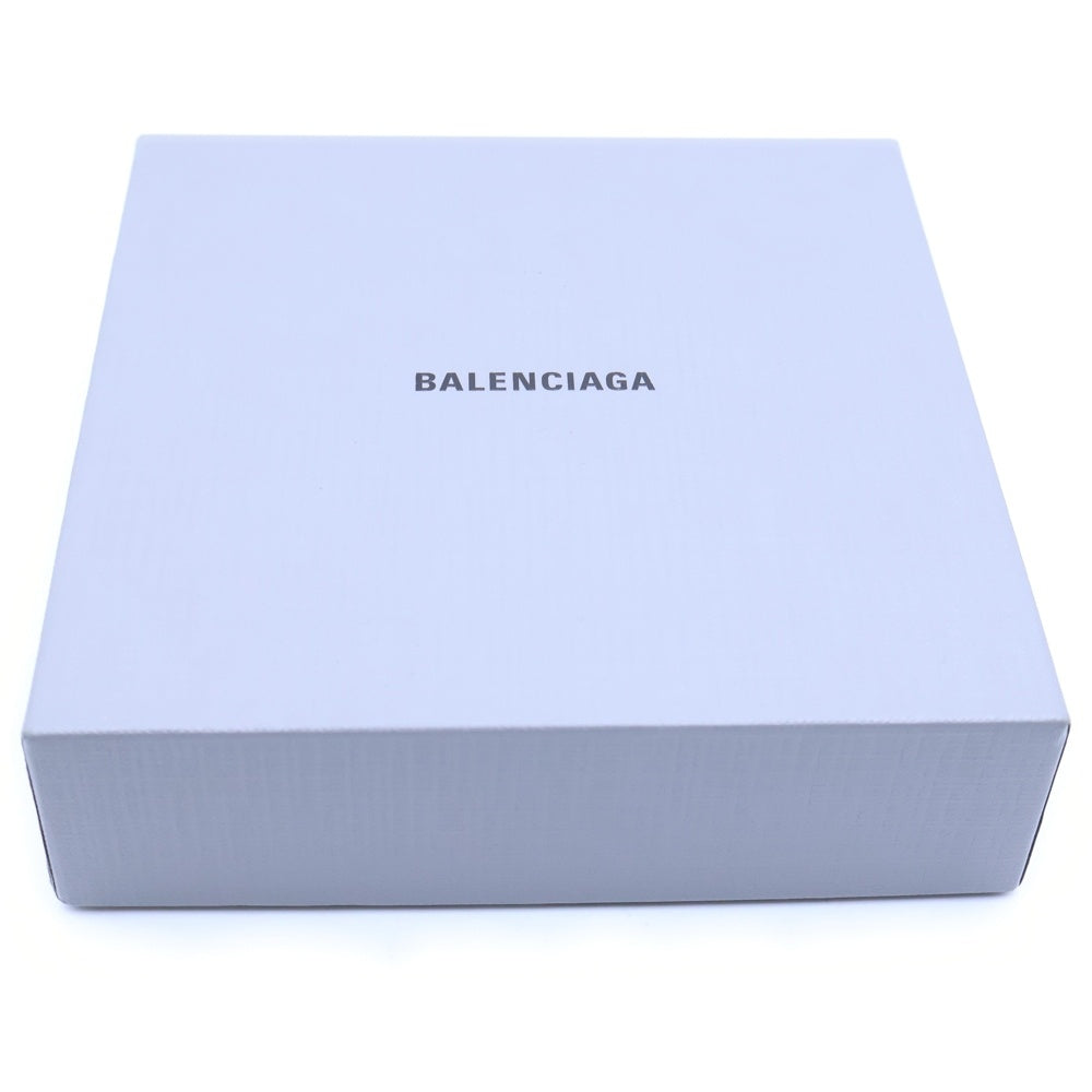 BALENCIAGA(バレンシアガ) Superbusy スクエア フォールデッドウォレット 二つ折り財布 コンパクトウォレット ブラック レザー 801837 シルバー金具