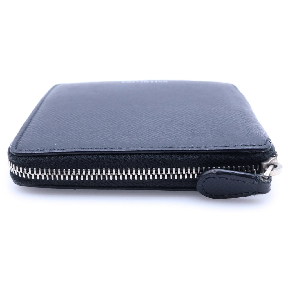 BALENCIAGA(バレンシアガ) 二つ折り財布 コンパクトウォレット カードケース コインケース ブラック レザー 580838 シルバー金具