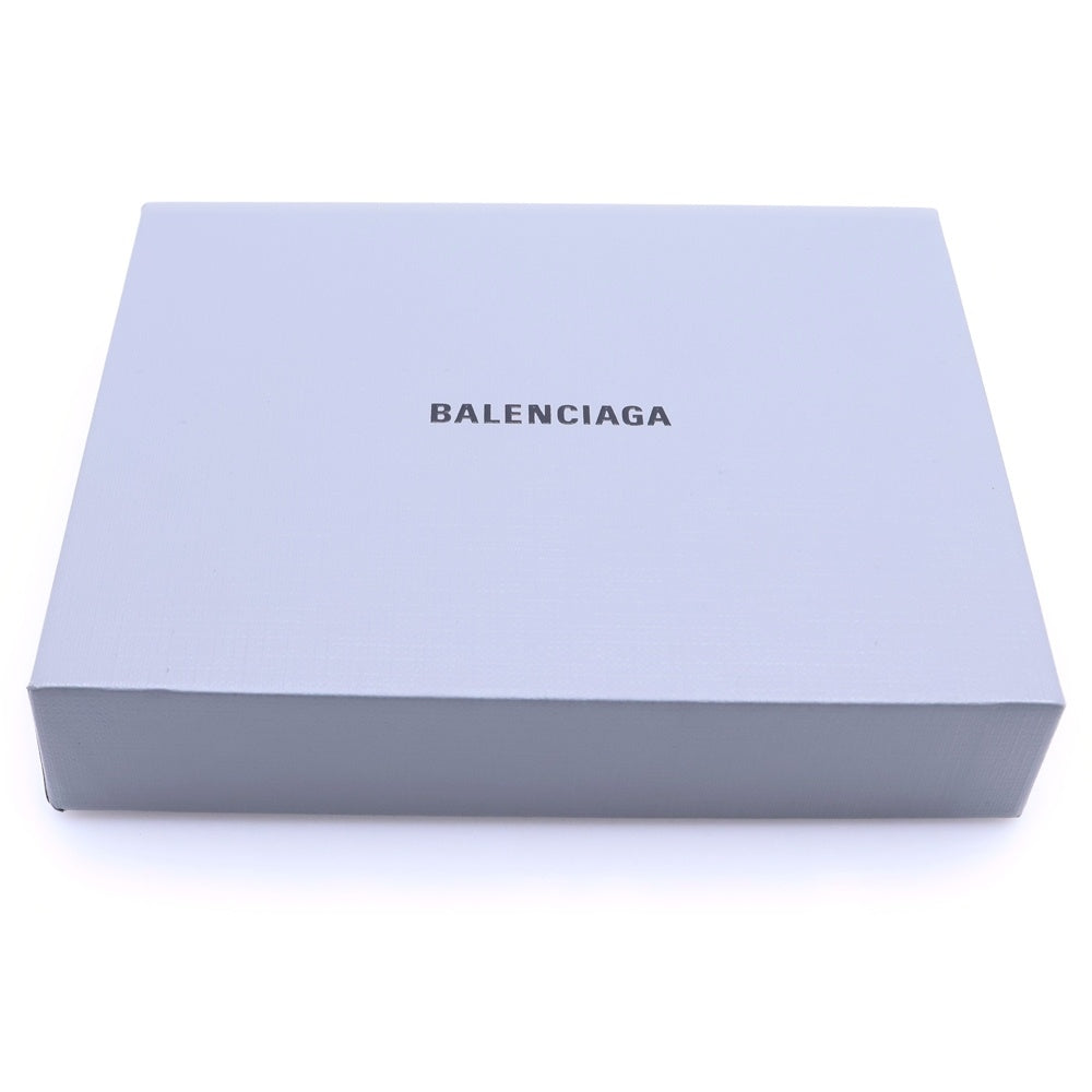 BALENCIAGA(バレンシアガ) 二つ折り財布 コンパクトウォレット カードケース コインケース ブラック レザー 580838 シルバー金具