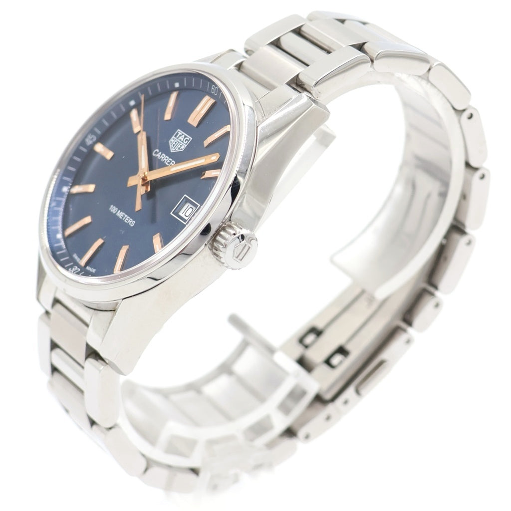 TAG HEUER(タグホイヤー) カレラ デイト 青文字盤 SS/QZ ステンレス クォーツ 電池式 腕時計 WAR1112