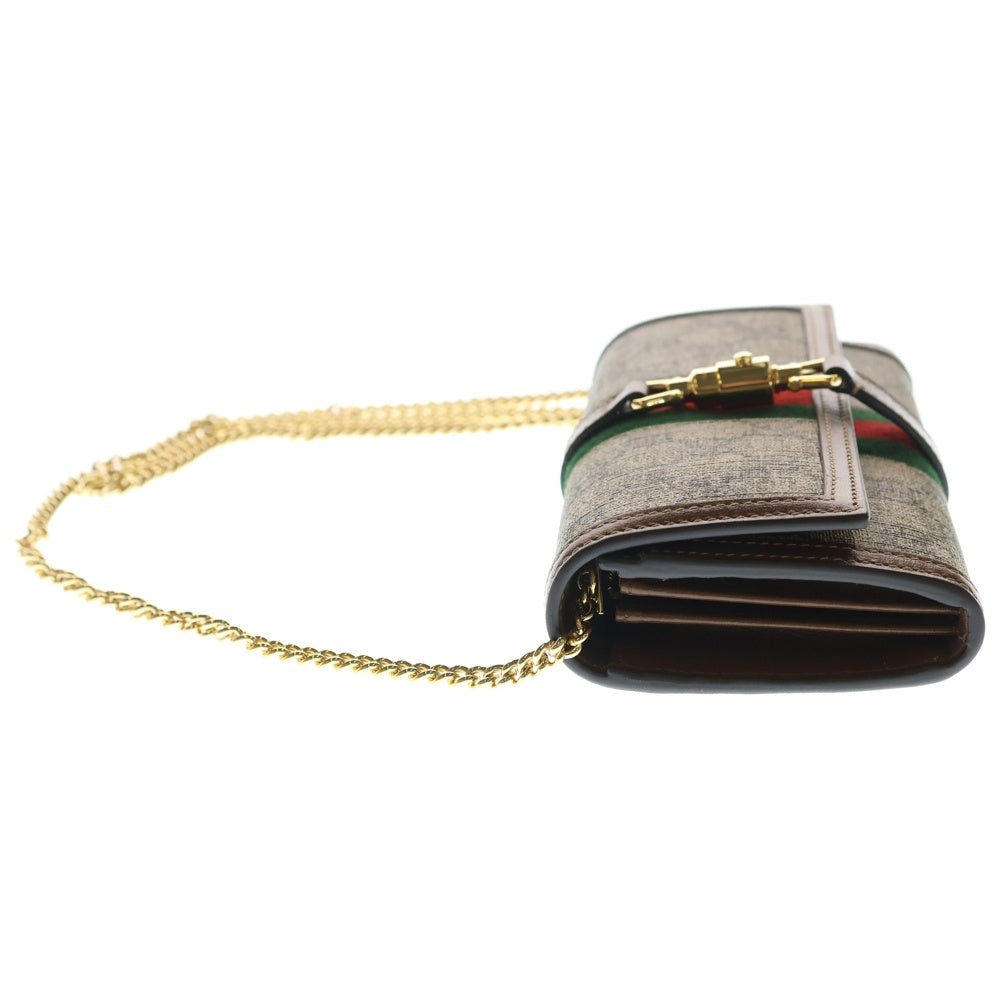 GUCCI(グッチ) ジャッキー 1961 GGスプリーム チェーンウォレット ショルダーバッグ ゴールド金具 ベージュ 652681 レディース