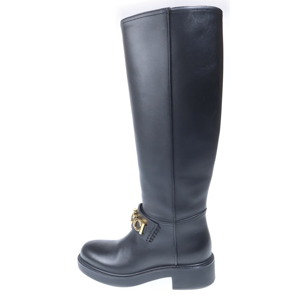 GUCCI(グッチ) 23AW ロゴ ニーハイ ロングブーツ ブラック 752517 レディース