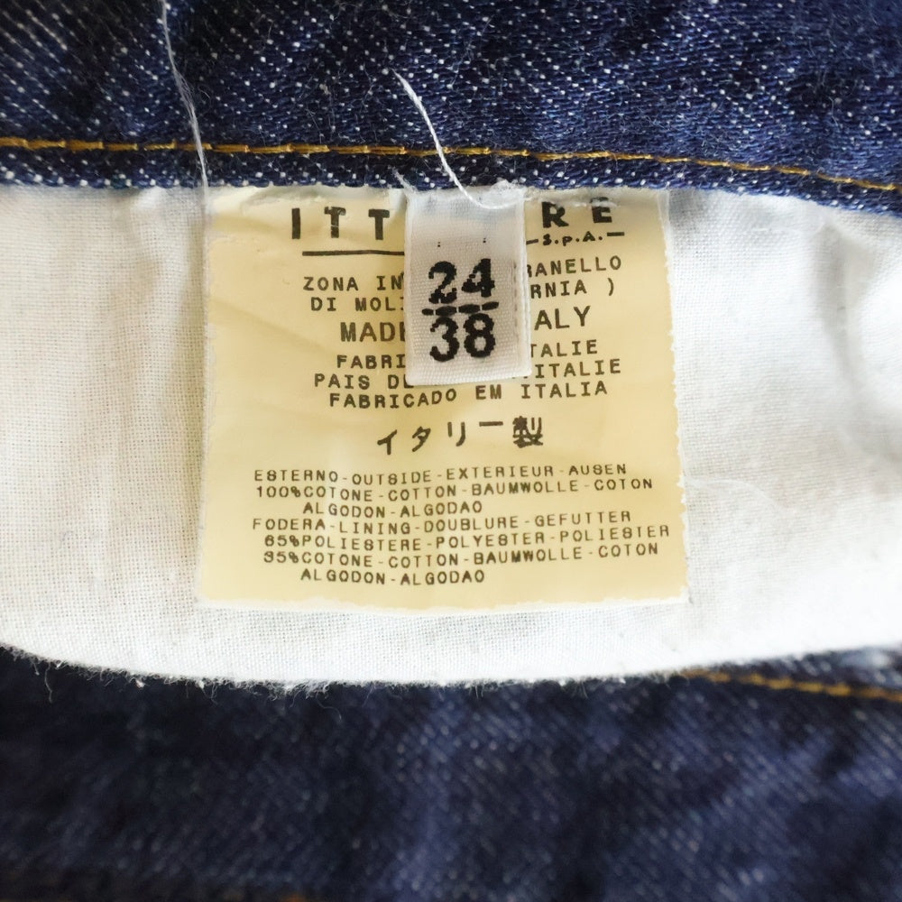DOLCE & GABBANA(ドルチェアンドガッバーナ) 革パッチ デニム ショートスカート インディゴ