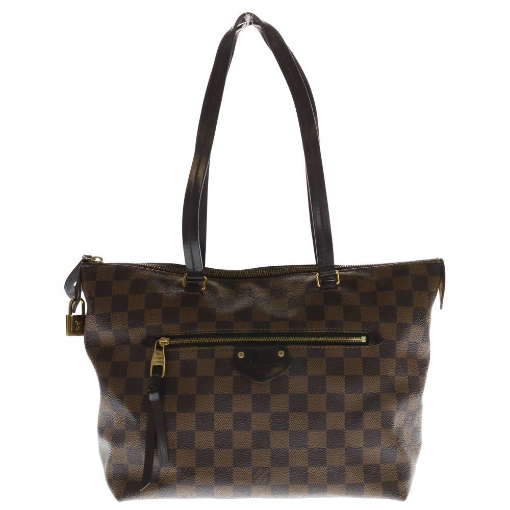 LOUIS VUITTON(ルイヴィトン) ダミエ イエナPM ハンドバッグ トートバッグ ブラウン レザー N41012 ゴールド金具 レディース