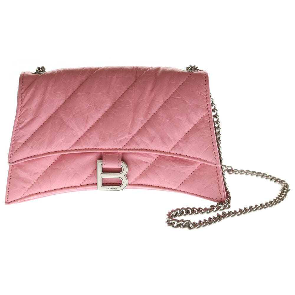 BALENCIAGA(バレンシアガ) Crush Sling Bag クラッシュ チェーンショルダーバッグ クラッチバッグ ピンク 736016 5812 レディース
