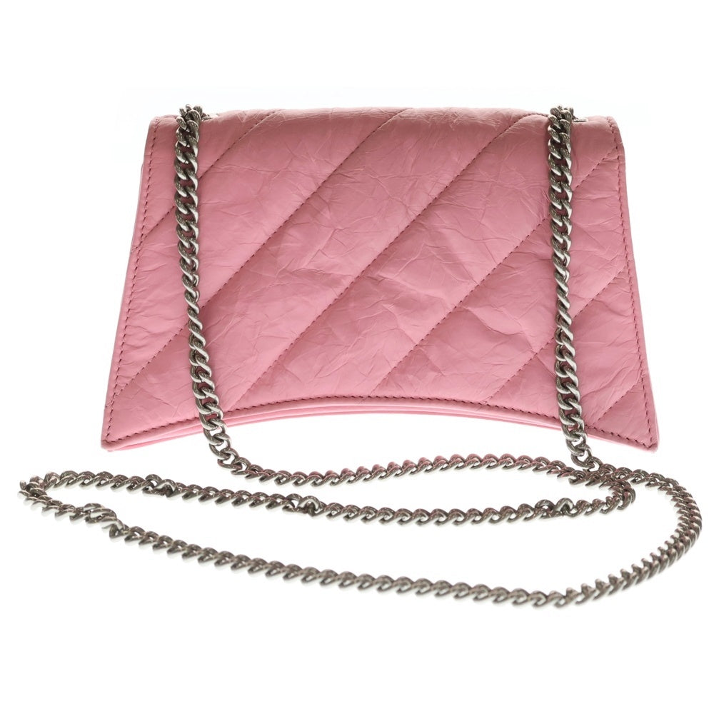 BALENCIAGA(バレンシアガ) Crush Sling Bag クラッシュ チェーンショルダーバッグ クラッチバッグ ピンク 736016 5812 レディース