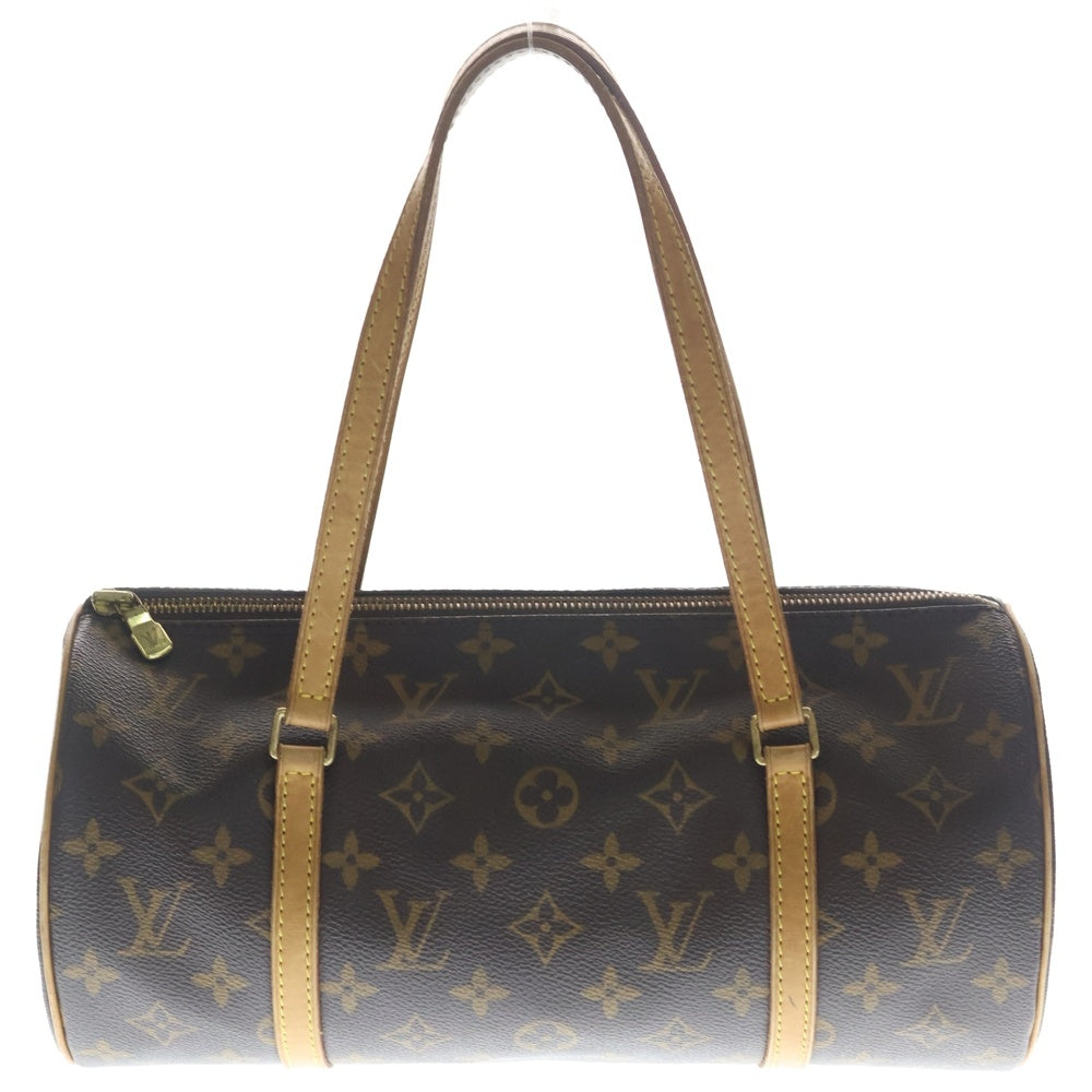 LOUIS VUITTON(ルイヴィトン) モノグラム パピヨン30 ボストンバッグ ハンドバッグ ブラウン レザー×PVC M51385 ゴールド金具 レディース
