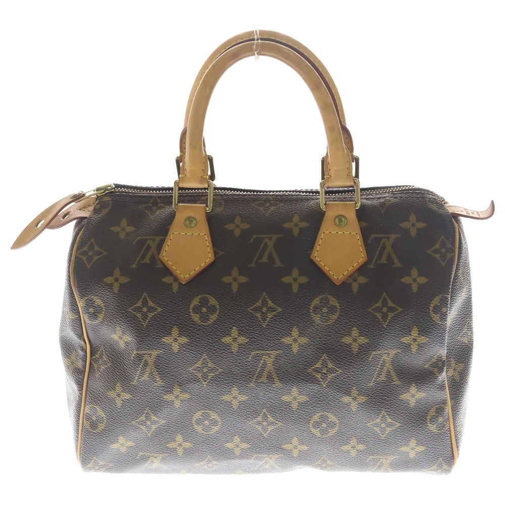 LOUIS VUITTON(ルイヴィトン) モノグラム スピーディ25 ボストンバッグ ハンドバッグ ブラウン レザー×PVC M41109 ゴールド金具 レディース