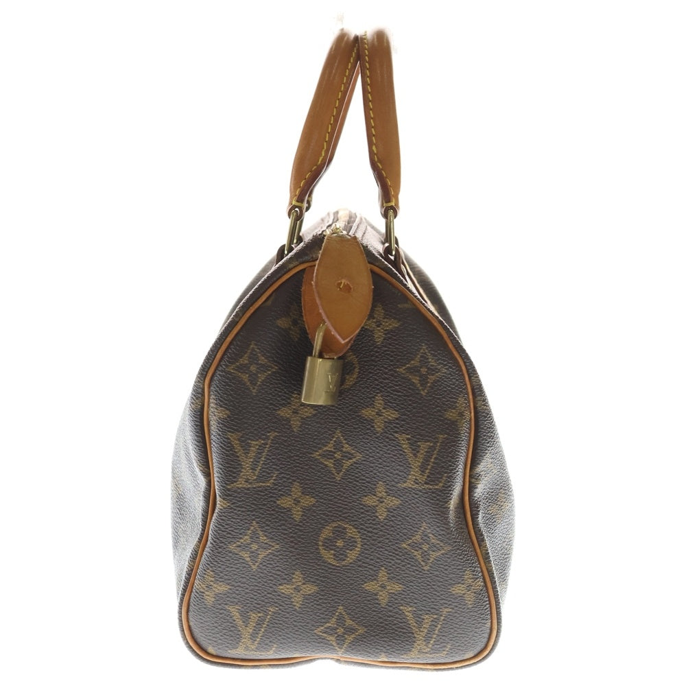LOUIS VUITTON(ルイヴィトン) モノグラム スピーディ25 ボストンバッグ ミニバッグ ブラウン レザー×PVC M41528 ゴールド金具 レディース