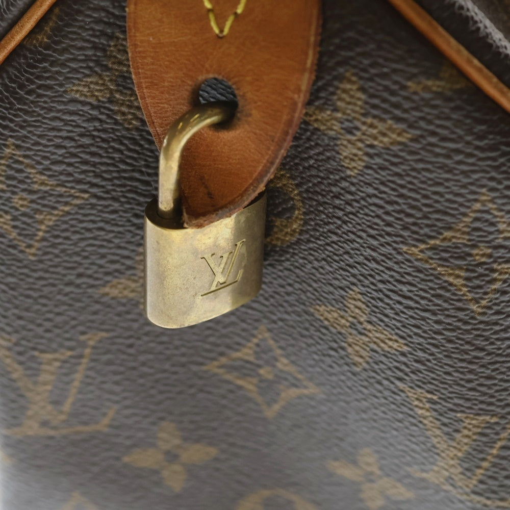 LOUIS VUITTON(ルイヴィトン) モノグラム スピーディ25 ボストンバッグ ミニバッグ ブラウン レザー×PVC M41528 ゴールド金具 レディース