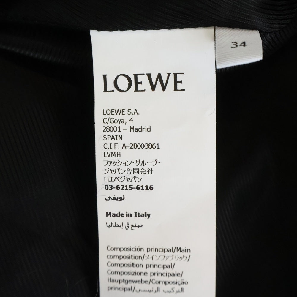 LOEWE(ロエベ) モヘヤ&ウール チェック柄 ミニ ラップスカート ネイビー レディース S540Y08XC0